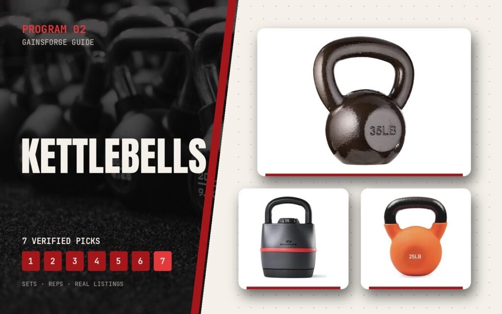 Kettlebells guide cover with featured products